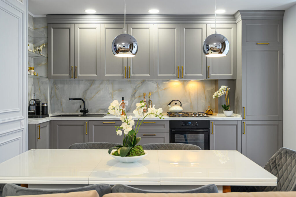 White new modern kitchen remodeling design